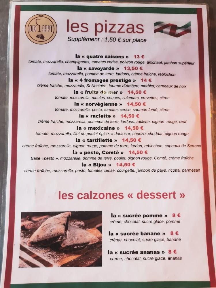 Ô dix sept - Menu Image 1